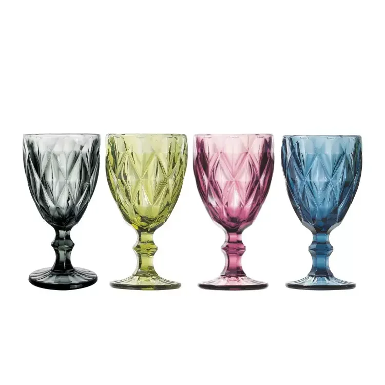 Custom Colored Wedding Drinking Wineglass Set With Ancient Wine Glass Champagne Glass Tumbler Glass