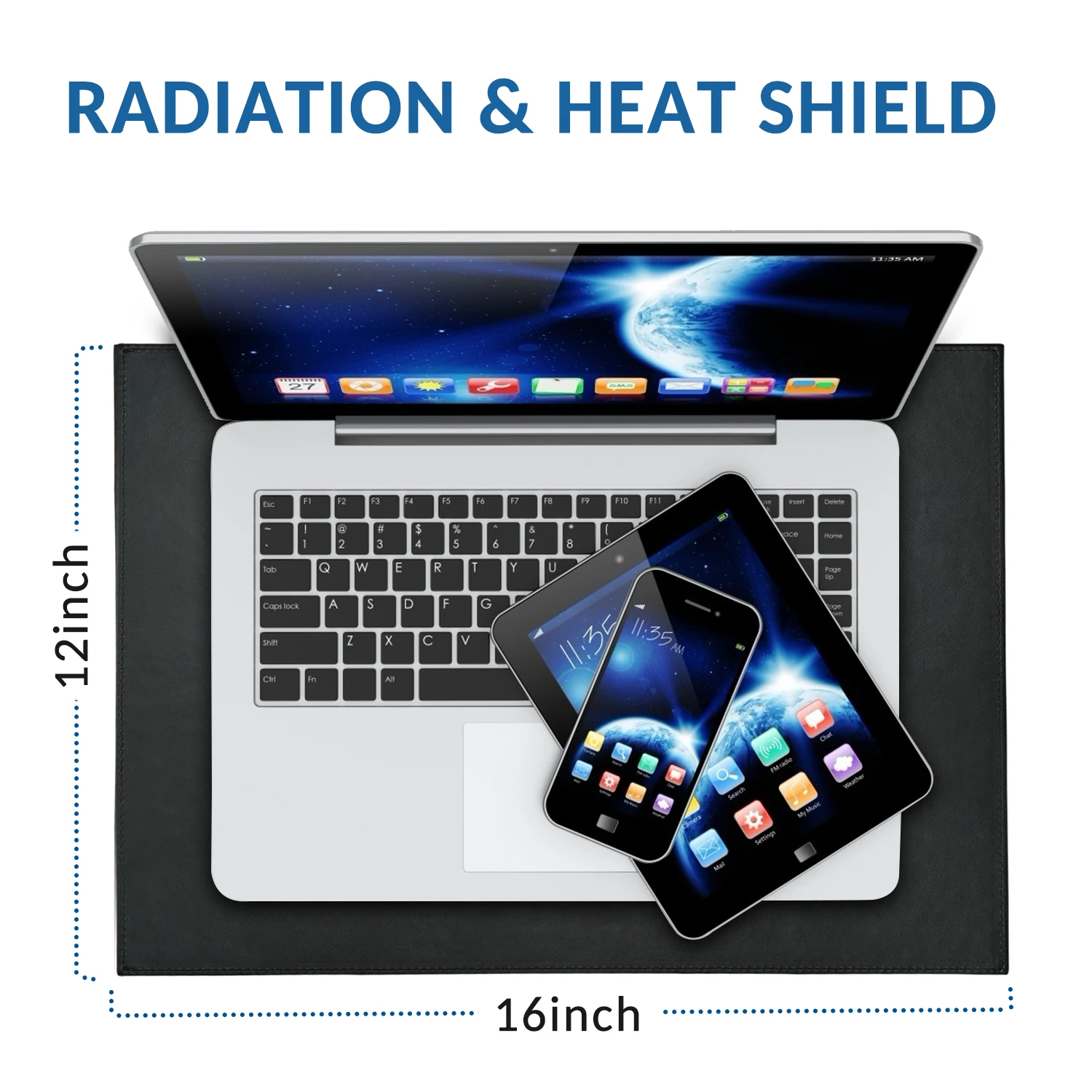 Laptop EMF Shield - with Multi-Directional Shielding Technology - Most Advanced Laptop Heat and EMF Radiation Protection Shield