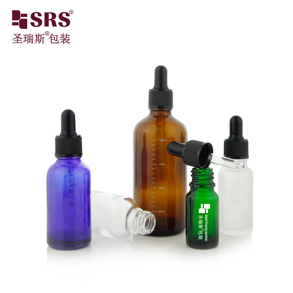 Ready to ship  amber clear green glass 30ml dropper bottle 5ml 10ml 20ml 50ml 100ml