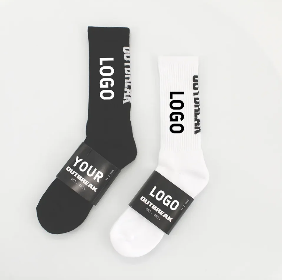 Quality Breathable Men Women Unisex Gym Socks Custom Logo Cotton Athletic Crew Sports Socks Embroidered