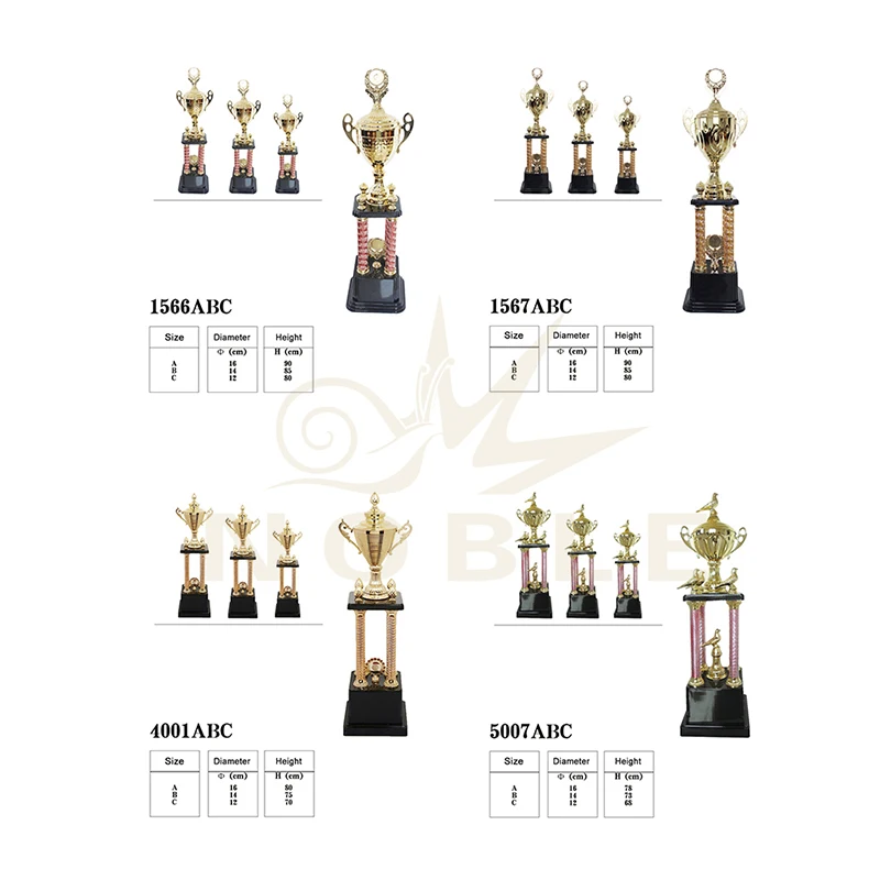 Noble  Metal Award Column Trophy Cup Tournament Trophy