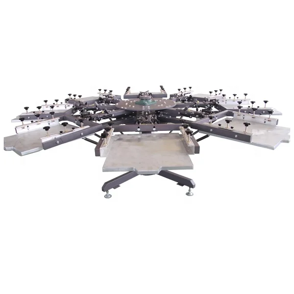 8 Color Octopus Serigraphy Screen Printing Machines With Side Clamp