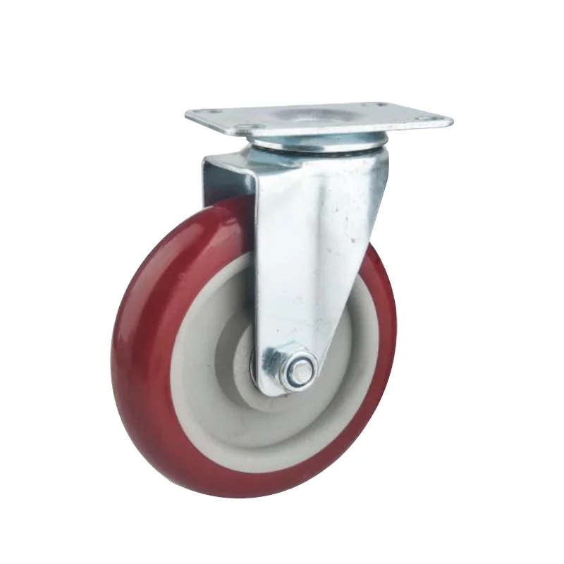 Heavy Duty Casters Industrial Caster Wheels 2.5/3/4/5Inch PU Wheels Swivel Steel Plate Caster Wheel