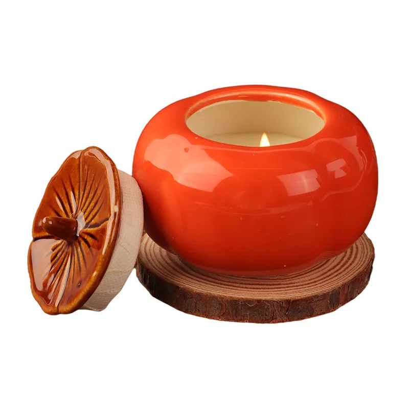 China Manufacture Valentines Private Label All Is Well Beautiful Design Aromatherapy Oil Fragrance Persimmon Jars Scented Candle