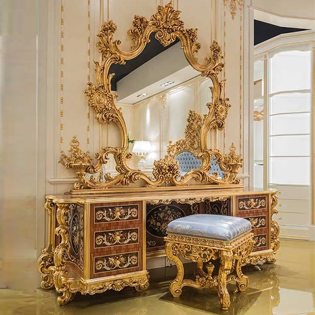 Italy design Luxury Carved Wood TV Stand, Classic Marquetry Inlaid TV Cabinet, Antique French style Sideboard