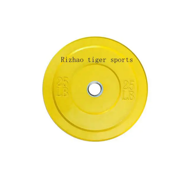 Tiger Sports Custom logo high quality rubber barbell weight color bumper plate