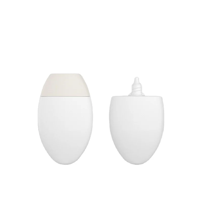 New Design 50ml Goose Egg Shape Hand Cream Tube Plastic Sunscreen Bottle Packaging Cosmetic Screen Printing Screw Cap Longway