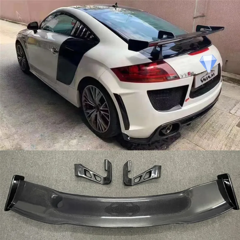 Suitable for Audi TT TTRS R8 RS3 S4A5 modified tail carbon fiber car fixed wind wing rear spoiler