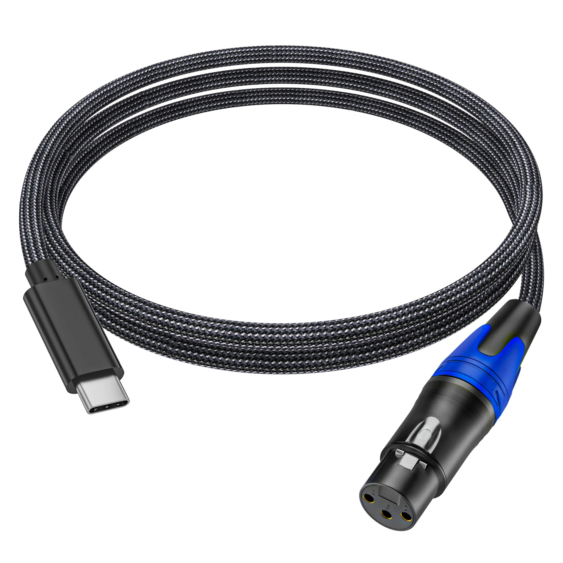 USB C To XLR Female Cable Plug and Play USB C Microphone Cable USB C To XLR Microphone Audio Cable for Audio Recording