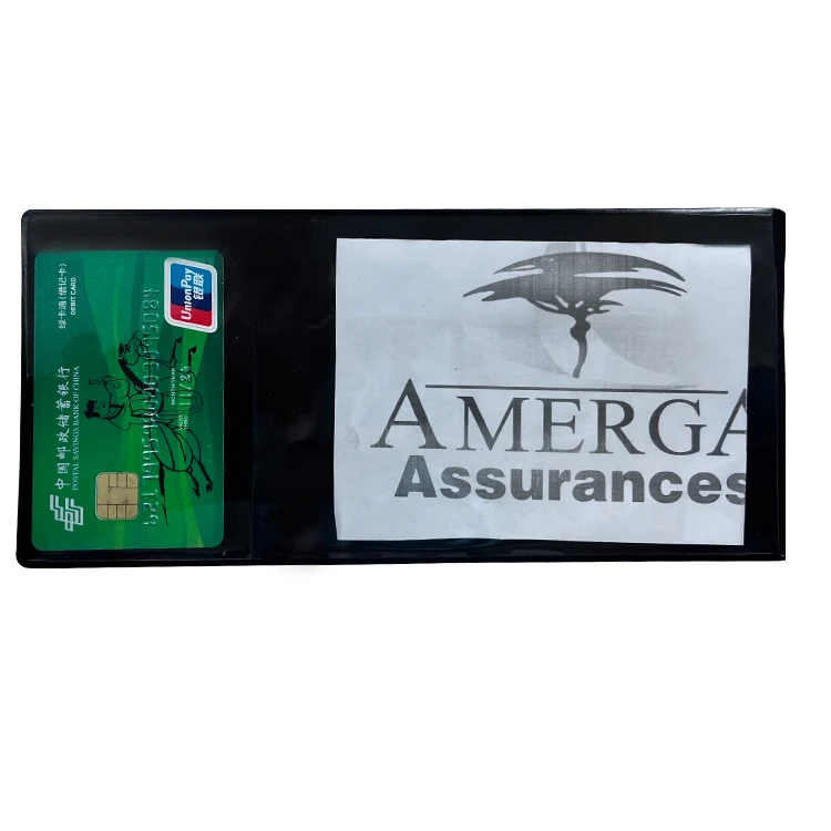 vinyl lotto coupon ticket card holder plastic life insurance policy holder with business card pocket