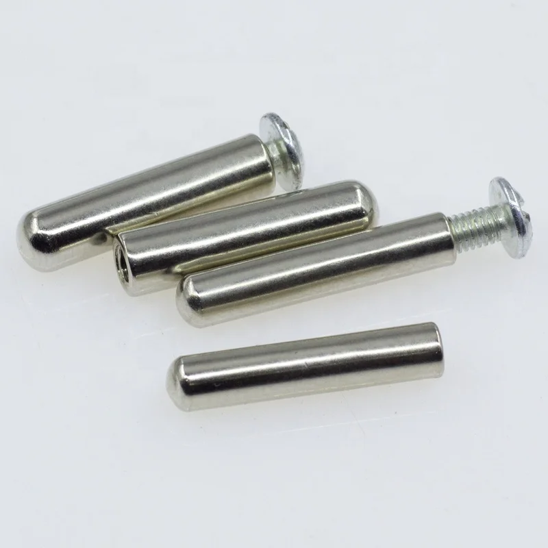 brass hollow pin,customize 4.8 and 4.0 screw plug pin , nickel plating pin