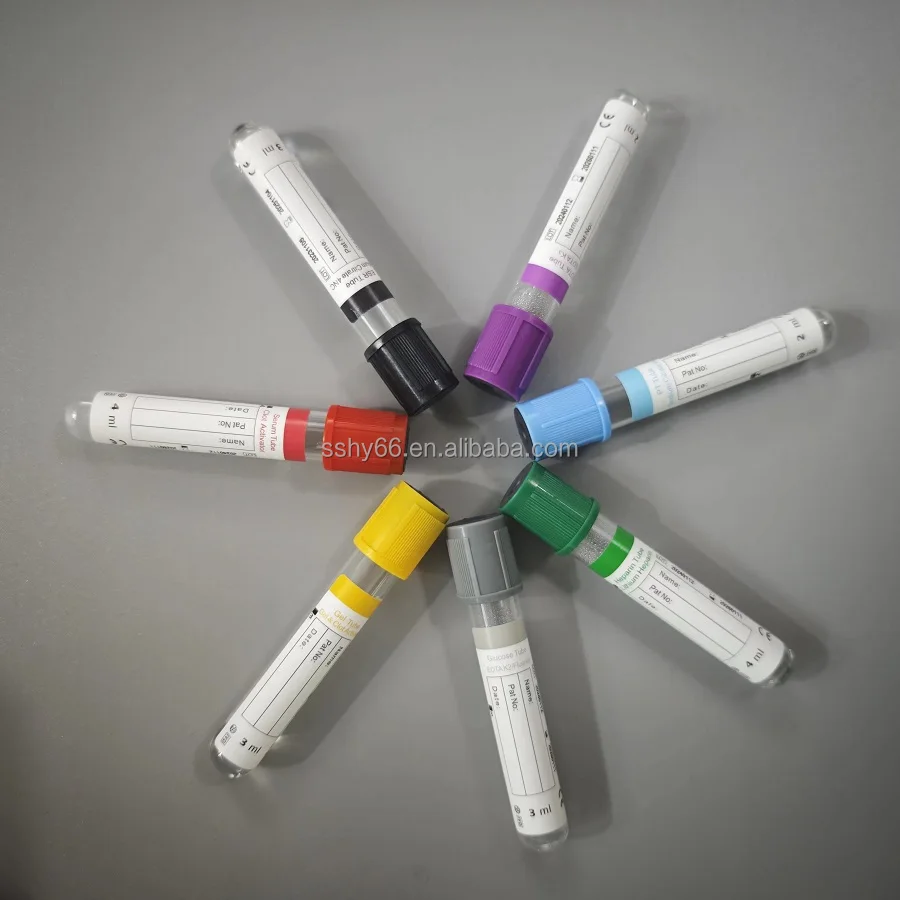 High Quality Medical Disposable Purple Glass PET Vacuum EDTA K2 K3 Blood Collection Tube for Hospital