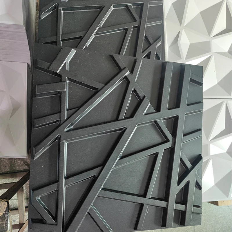 fashion home decoration wallpaper 3d pvc plastic waterproof black texture 3d wall panels
