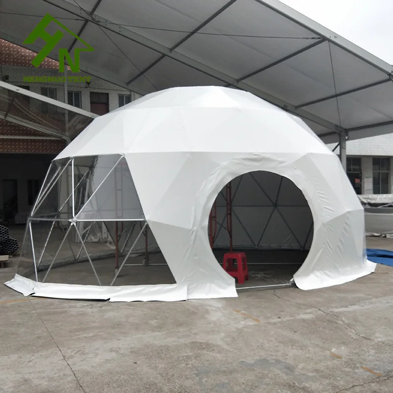 Hot Sale 7m Transparent Half Oval Geodesic Dome Canopy Tent with Round door