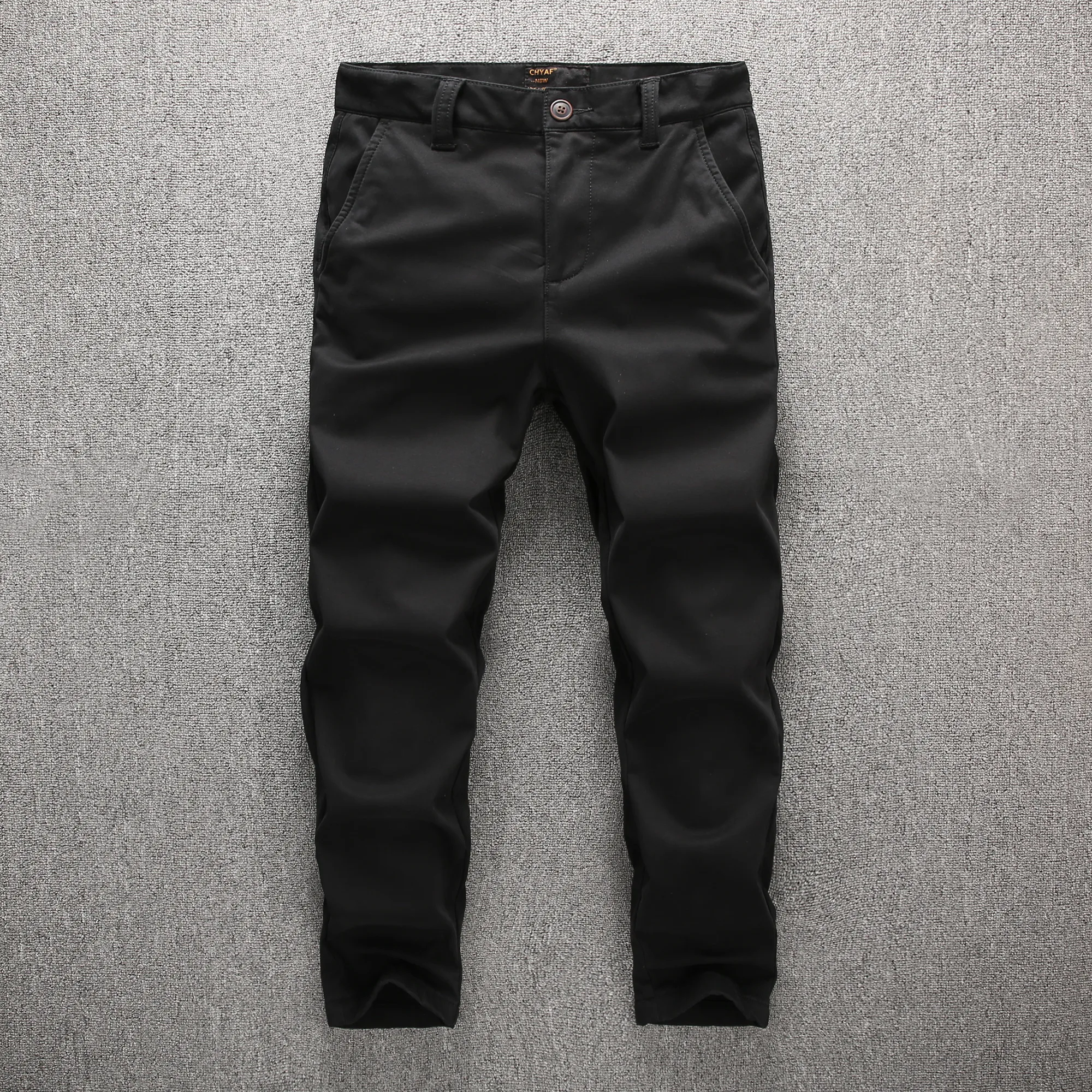 Windproof Winter Add Wool Warm Men Trousers Casual Pants With Pocket