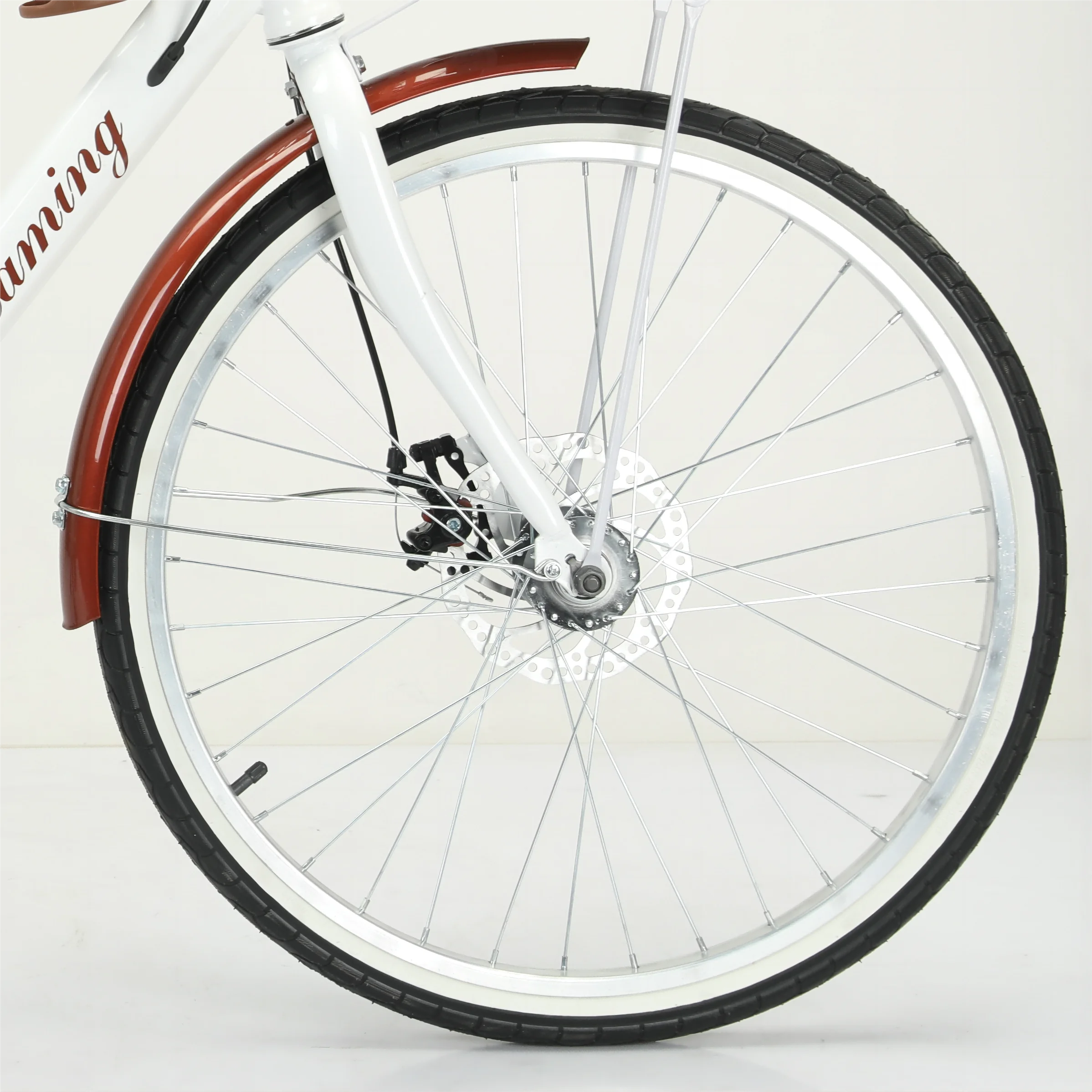 Commute City Bike with Steel Fork and Disc Brake Ordinary Pedal & Variable Speed-Factory-Sold Coffee Mountain Bike
