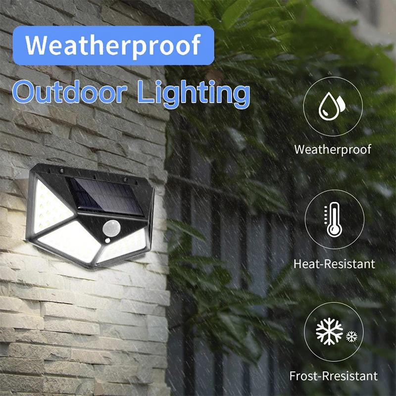 Solar Outdoor Lights LED PIR Motion Sensor Wall Light Outdoor Solar Security Light for Exterior Wall, Patio, Yard, Garden, Deck