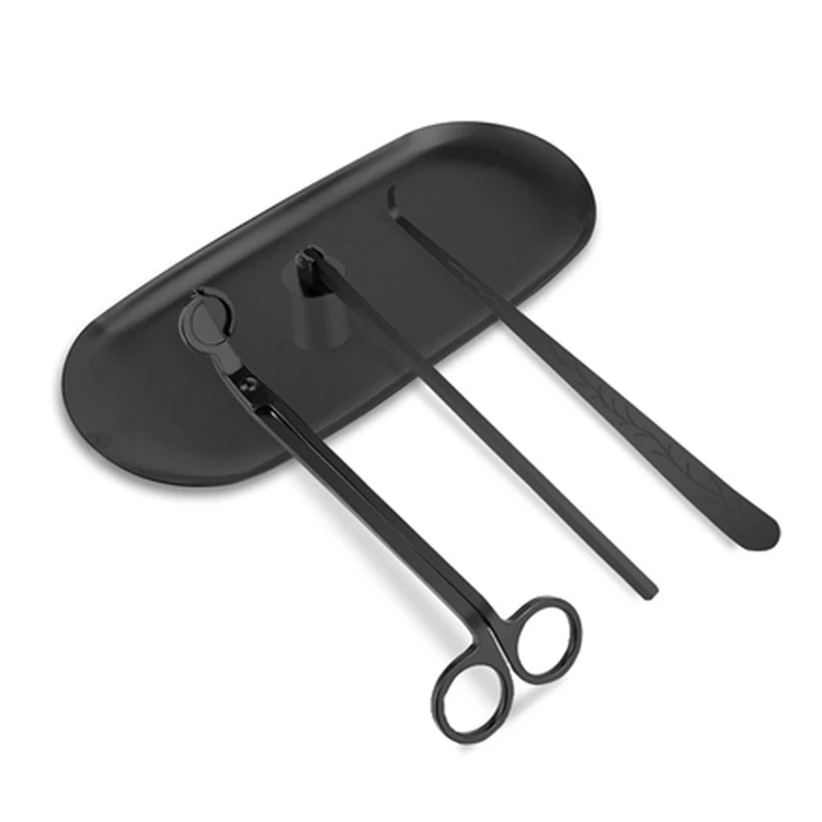 4 Piece Accessories Snuffer Wick Trimmer Dipper And Tray Candle Tool Set