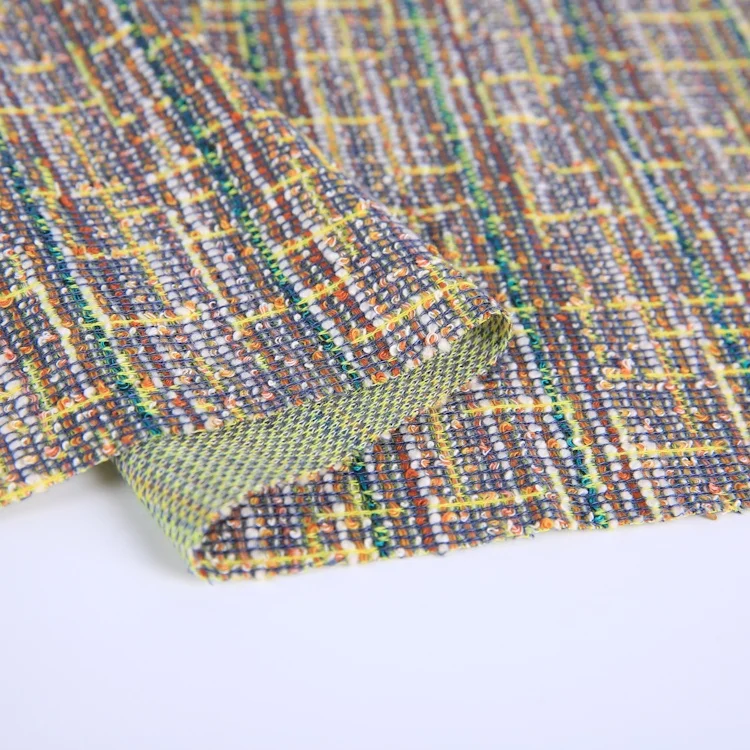 
High quality multi color rayon polyester jacquard yarn dyed knitted tr fabric 