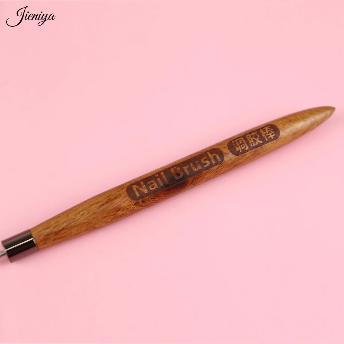 Natural Wood handle Glue Mixing Rod Stirring Rods Metal Nails Gel Polish Sticks Mixing Tool Spatula pen