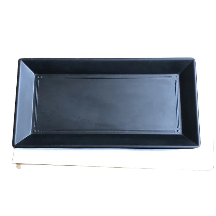Factory Price Rectangle Plastic Melamine Sushi Slate Plate