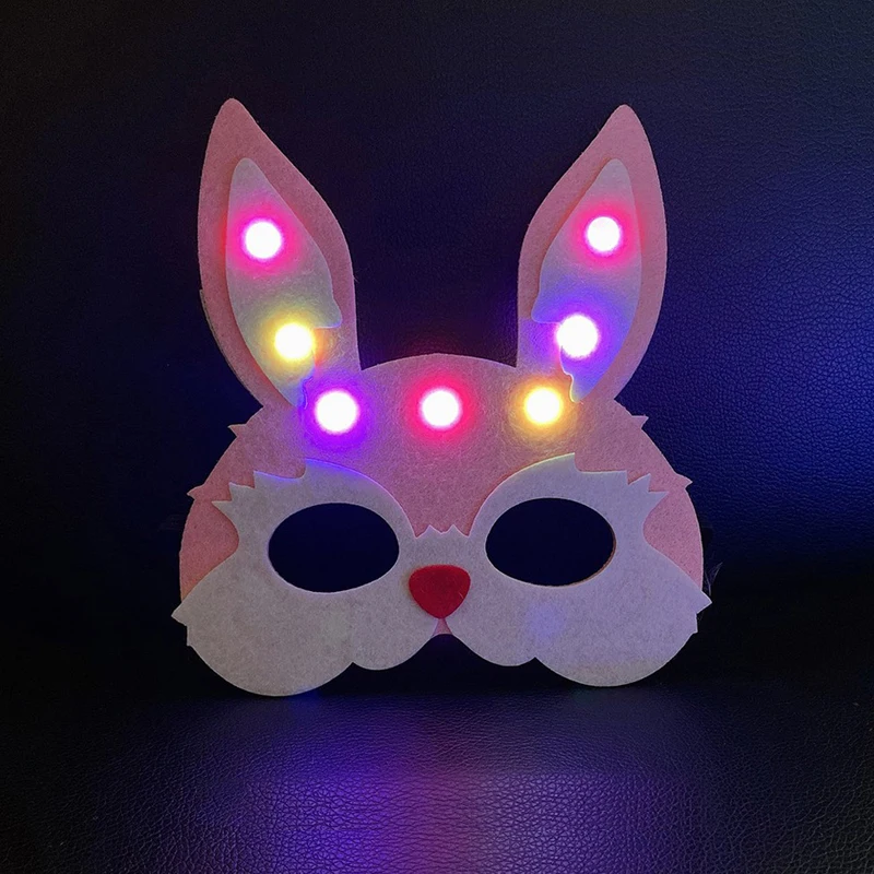 Factory Wholesale Colorful Felt Party Mask Masquerade Mask Luminous felt rabbit mask for kids