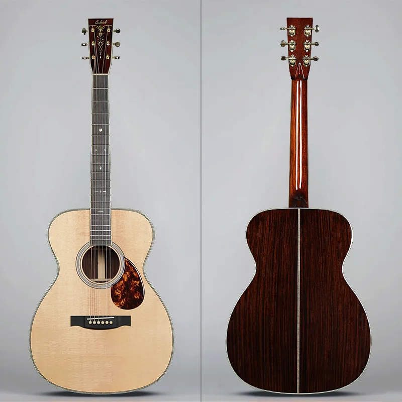 Gabriel Factory Handmade LR-om655 All Solid 41 inch Indian Rosewood Custom Manufacturer Acoustic Guitar