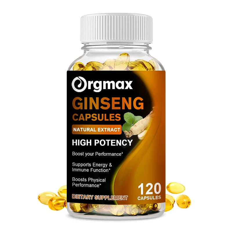 OEM 120pcs Organic Original Ginseng Extract Capsule Energy and Memory Improve Herbal Supplements for men