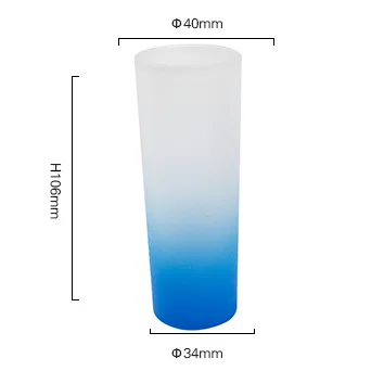 sublimation blanks customize 3oz gradient color bottom frosted transparent shot glasses