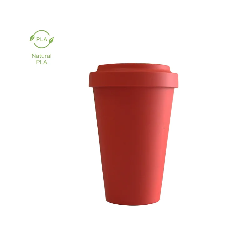 Custom Logo color  Food Grade PLA mugs Eco-friendly Non-toxic cup Degradable compostable disposable coffee cup