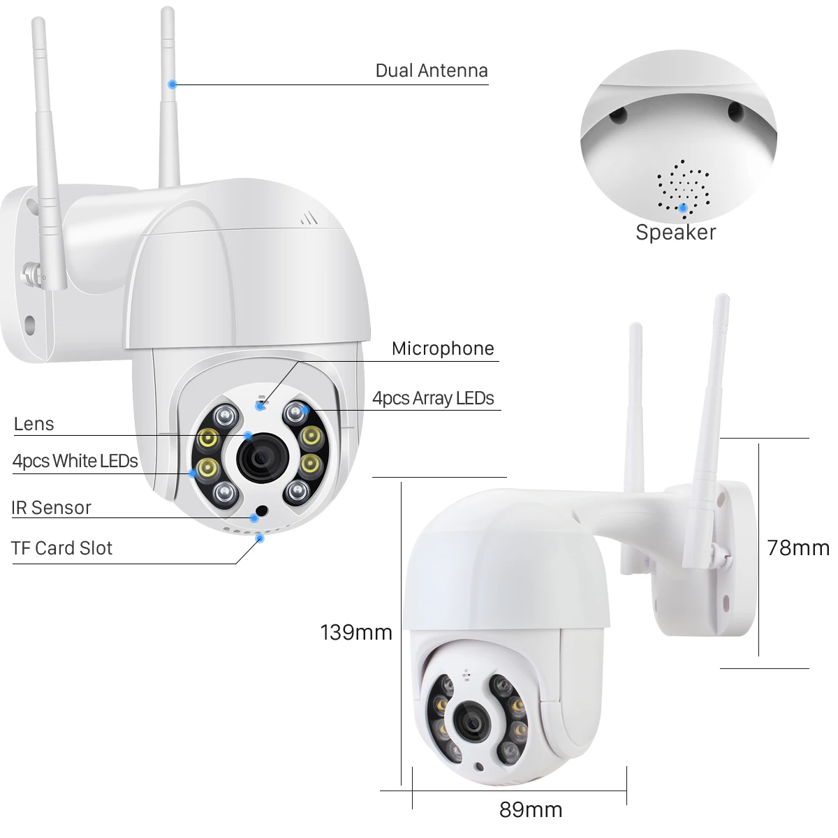 IP-камера с датчиком присутствия Wi-Fi 1080P цифровой