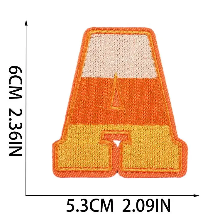 Wholesale heat press custom small letters embroidery patches iron on Halloween A-Z logo patterns letter patch for clothing DIY
