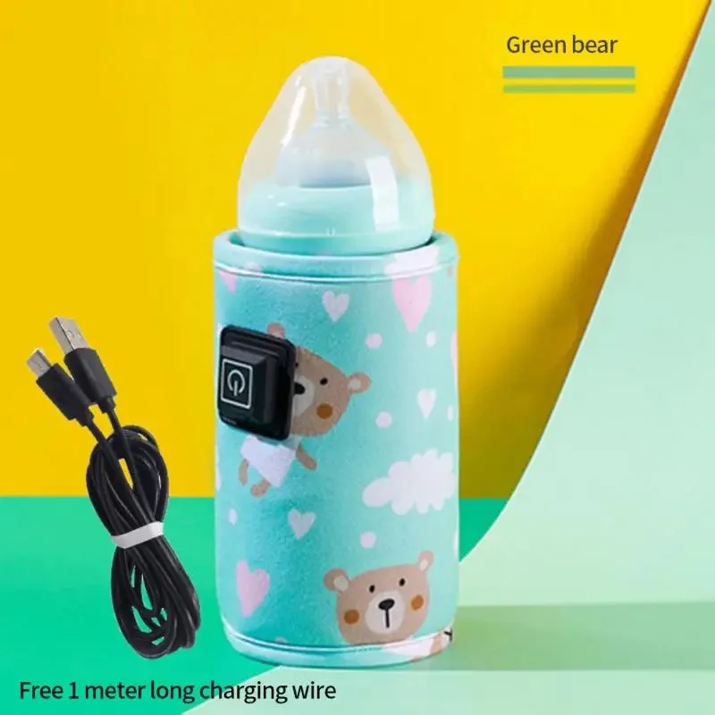 USB Baby Nursing Bottle Heater Portable Milk Bottle Insulation Sleeve Outdoor Winter Milk Thermostat Heating Bag for Home Travel