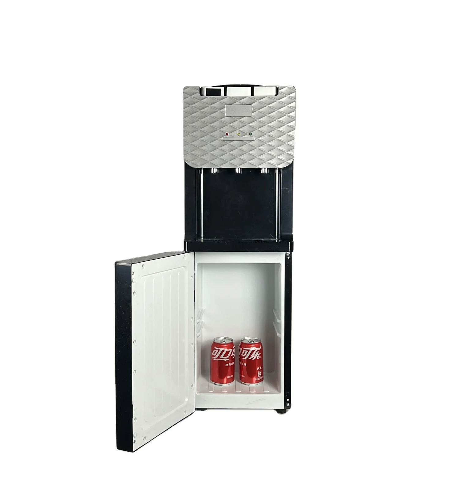 Small Electric Freestanding Water Dispenser Cooler Three Faucet Model with Plastic Housing Top Load