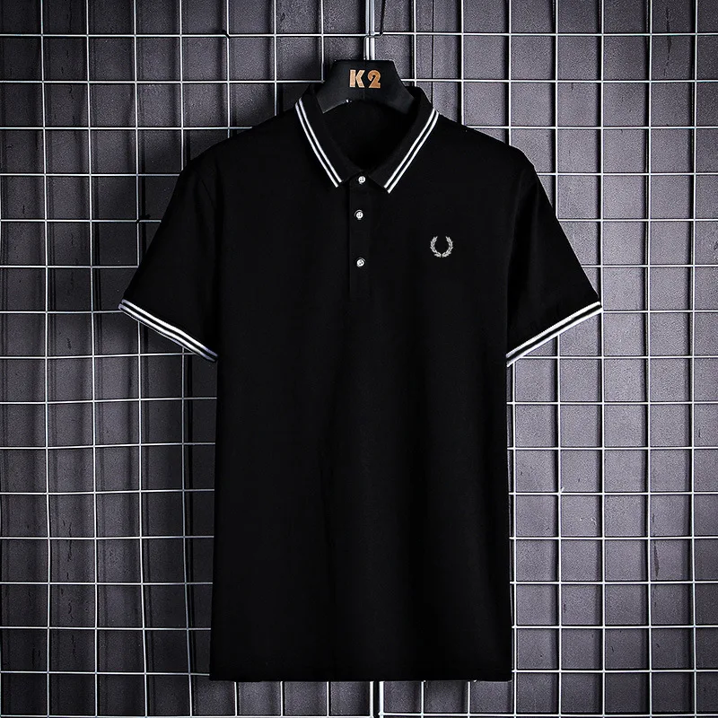high quality custom logo collar shirt golf polo t shirt 100% cotton polo tshirts  mens polo shirts Short SleeveMen100% Cott