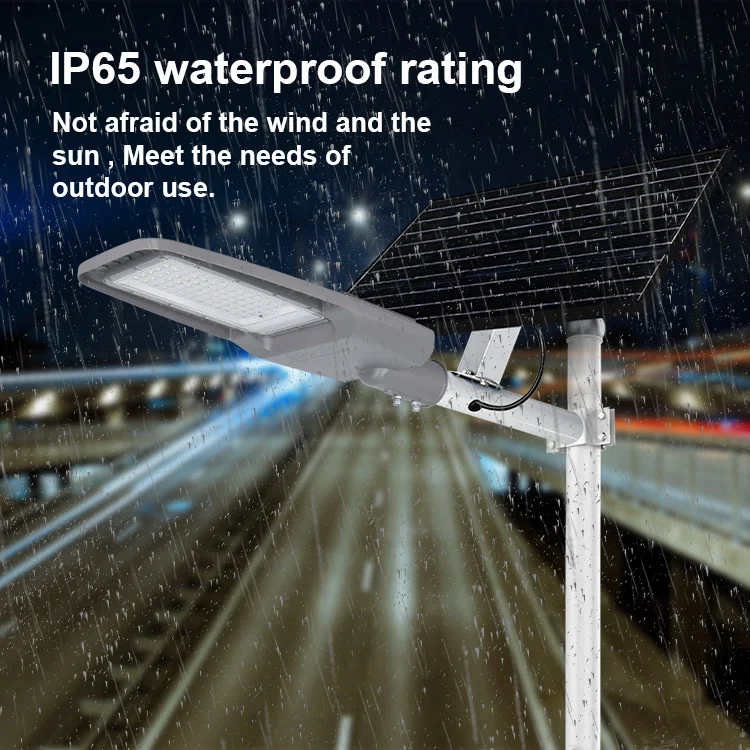 KCD Heavy Duty All In Two Factory Direct High Lumen 5050 SMD Explosion Proof 100w 200w 300w Lithium Battery Solar Street Light