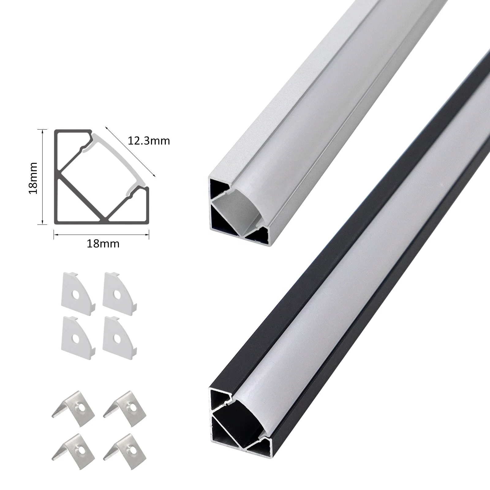 Fashion 006D Led Ceiling Strip Light Led Profile 18*18mm Embedded Aluminum Profile Heat Sink Led Extrusion