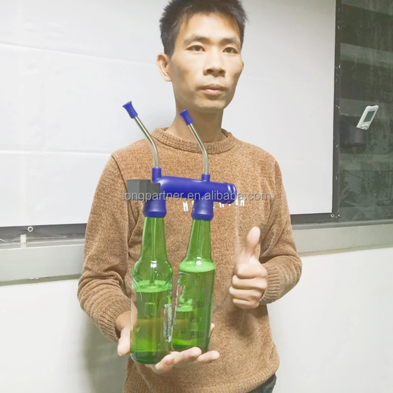 New product timer double beer snorkel , timing double bottle beer bongs for party