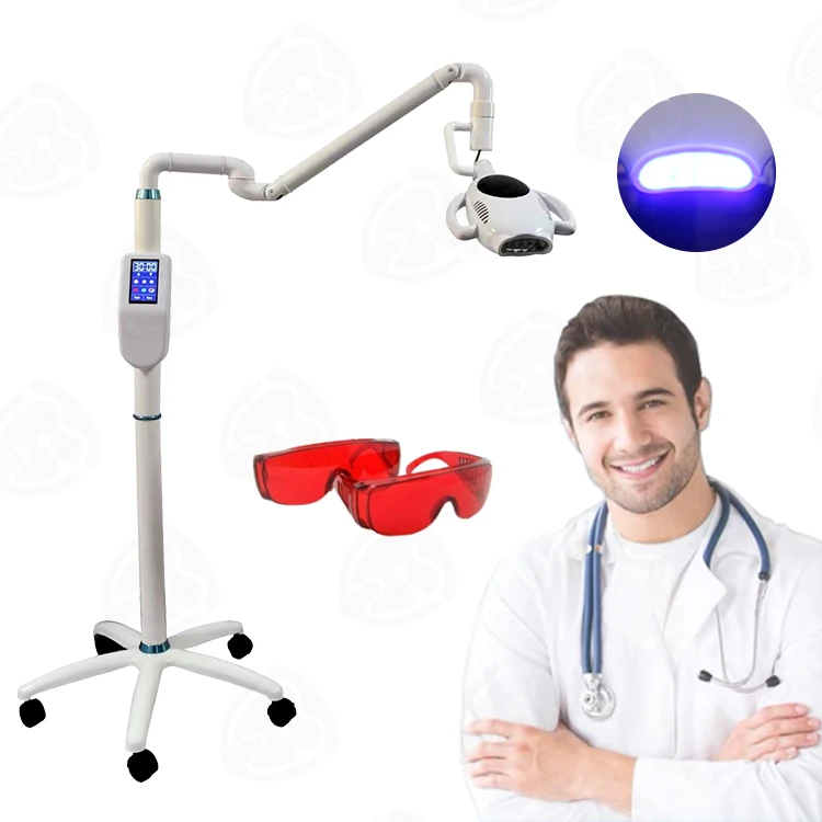 Hot Sale 60W Rotation Arm Laser LED Lamp Dental Teeth Whitening Light Machine black teeth whitening machine