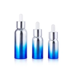 40ml 50ml 100ml custom refillable empty cosmetic recycled aluminum lotion pump essential oil dropper bottles spray pump bottle