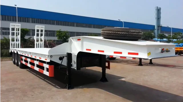 Factory Direct Supply 13m 3 axles used low bed trailer For Africa market lowbed semitrailer