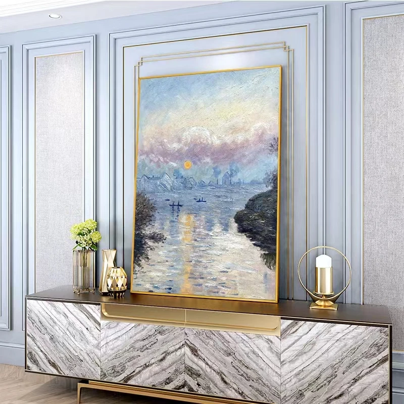 Famous Artist Handmade Sunset Impression Canvas Painting painting for Wall decor
