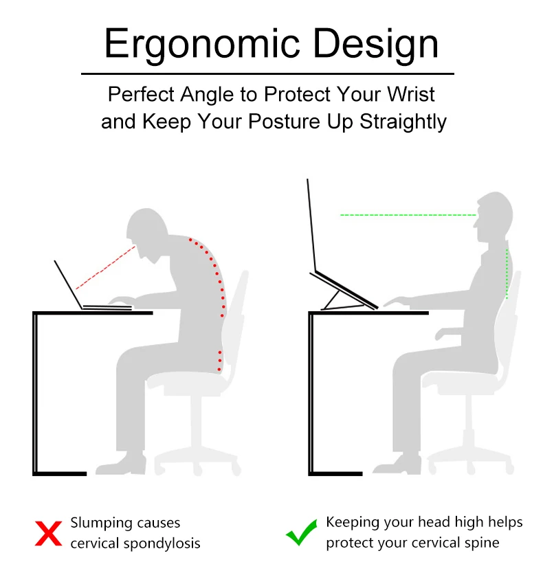 Aluminum alloy ergonomic flexible ultra thin computer notebook stand portable metal foldable desktop laptop stand for macbook