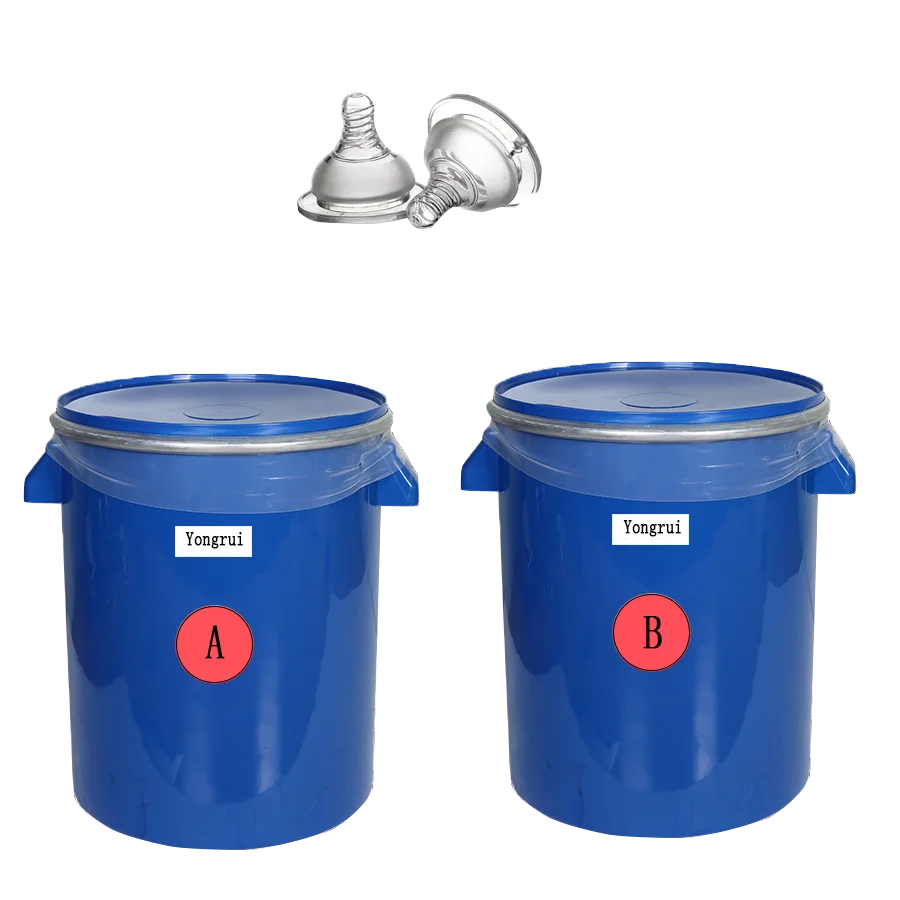 Transparent Two Parts Food Grade high temperature resistant Liquid Silicone Rubber Material For Baby Nipples
