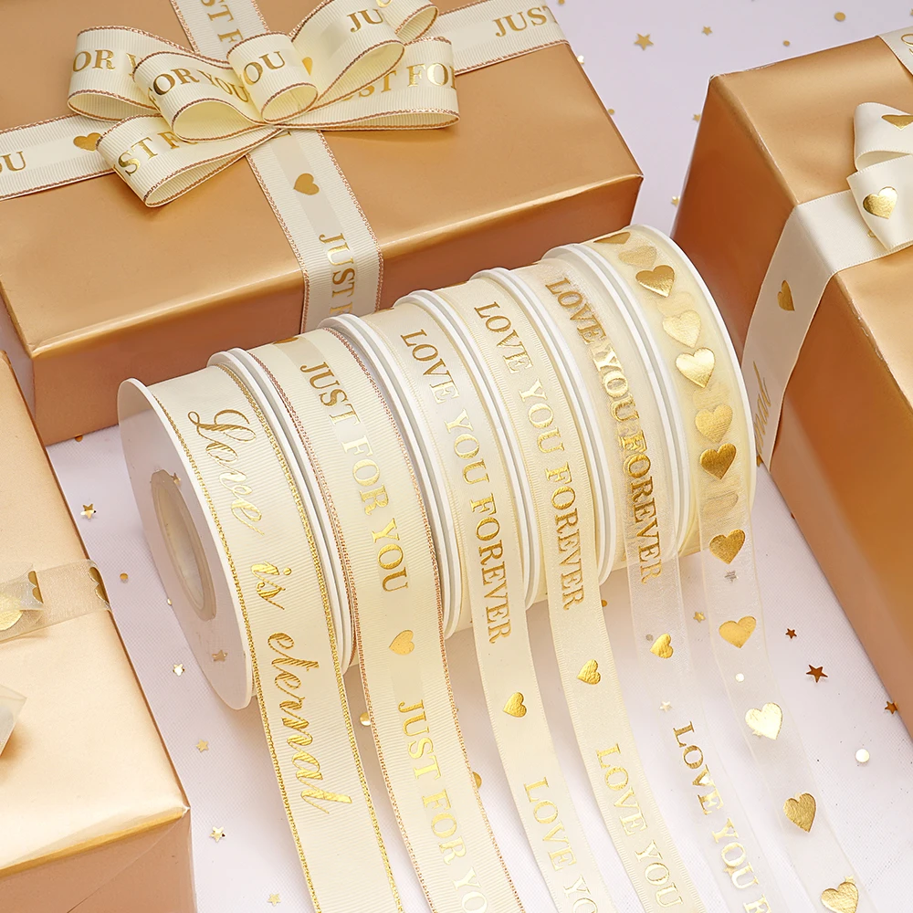 new wholesale ribbon logo for flower bouquet cake decoration christmas tree pendant gift ribbon bulk