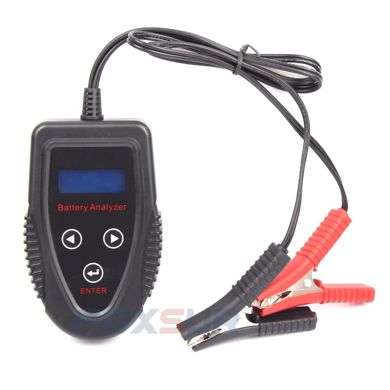 FOXSUR 12V Car battery tester  LCD Battery Analyzer Car Charge Diagnostic Tool Gel AGM WET CA SLA Battery CCA IR SOH measurement
