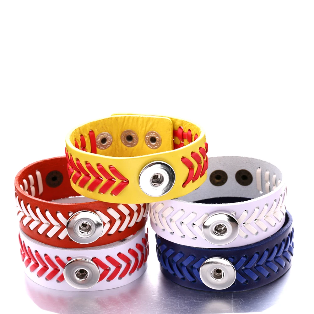 R.Gem. Wholesale Customized New Design Alloy Jewelry 18mm Snap Button Sublimation Snap Charm Bracelet