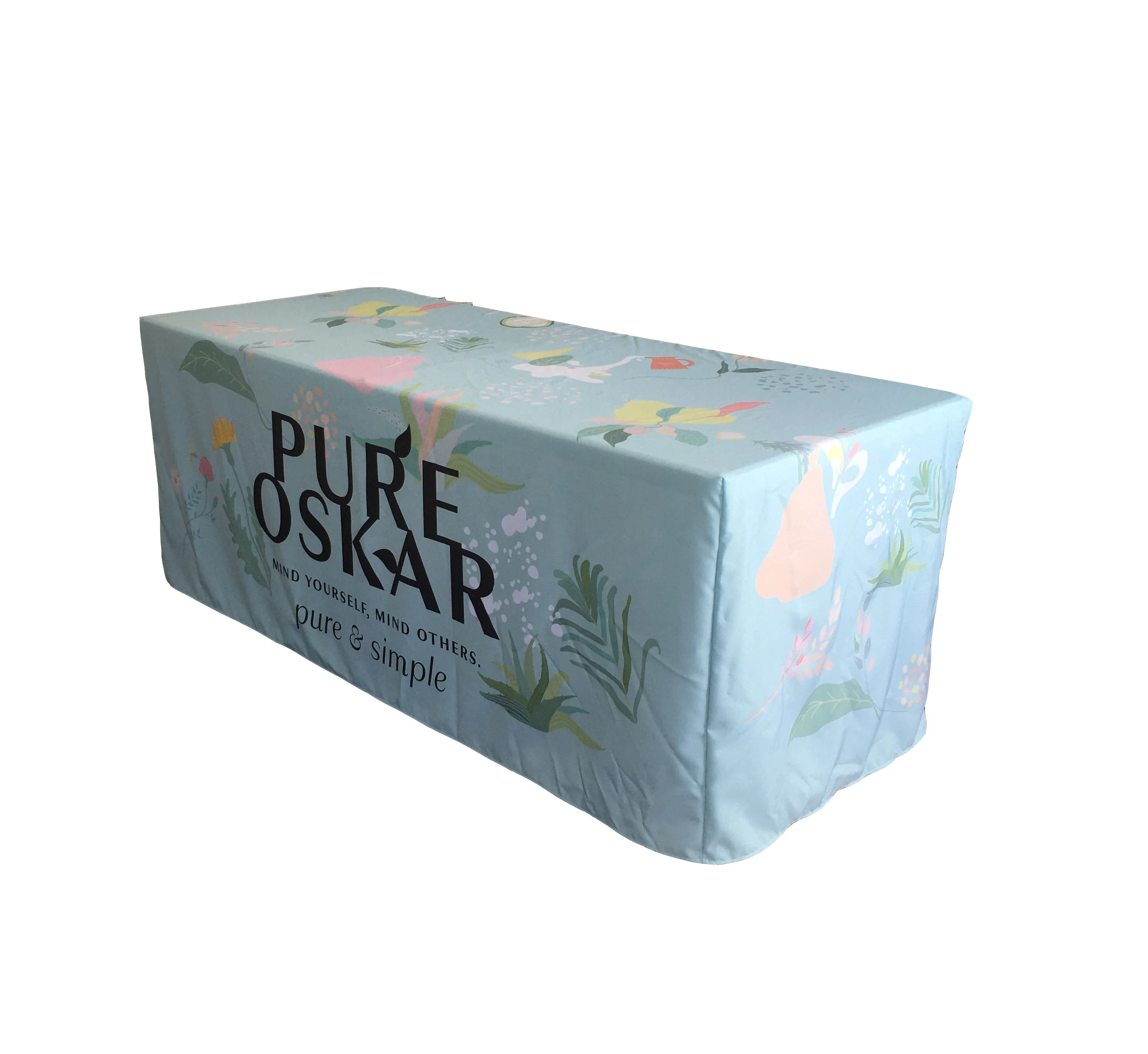 Custom Logo Fabric  Stretch Table Cloth Elastic Spandex Table Cloth For Event Display Advertising