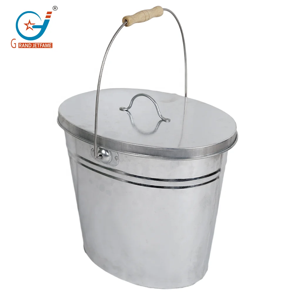 15L galvanized ash bucket Fireplace buckets Oval shape