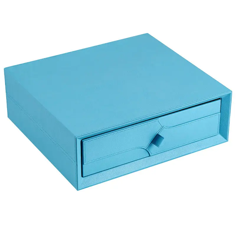 Best-seller Leather Drawers Sliding High End Anti-theft Fingerprint Smart Touch Screen Jewelry Box Supplies Safe Box